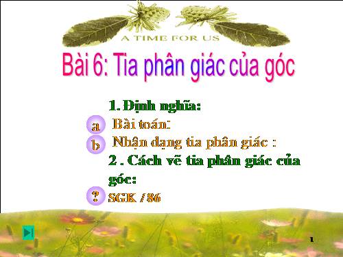 Chương II. §6. Tia phân giác của góc