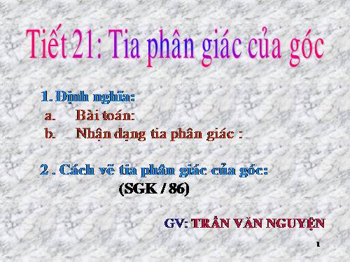 Chương II. §6. Tia phân giác của góc