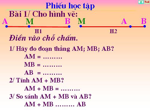 Chương I. §8. Khi nào thì AM + MB = AB?