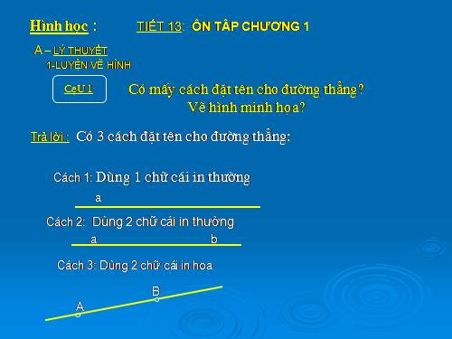 Ôn tập Chương I. Đoạn thẳng