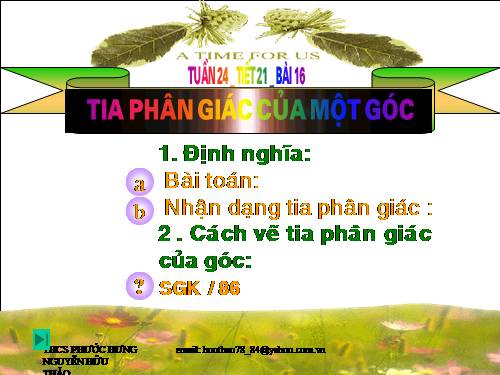 Chương II. §6. Tia phân giác của góc