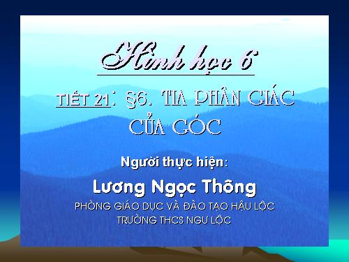 Chương II. §6. Tia phân giác của góc