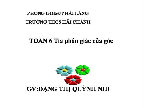 Chương II. §6. Tia phân giác của góc