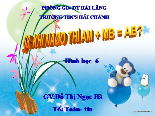 Chương I. §8. Khi nào thì AM + MB = AB?