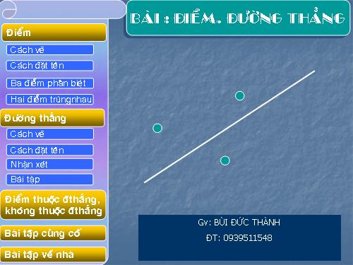 Chương I. §1. Điểm. Đường thẳng