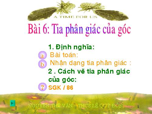 Chương II. §6. Tia phân giác của góc