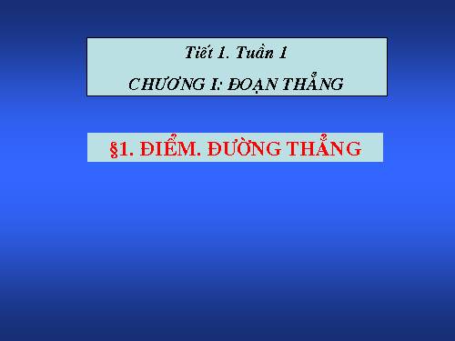 Chương I. §1. Điểm. Đường thẳng