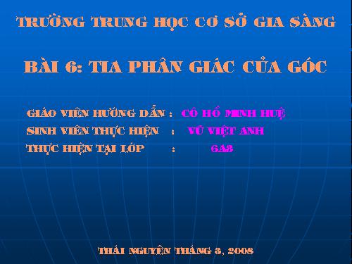 Chương II. §6. Tia phân giác của góc