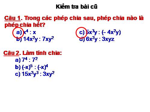 Chương I. §11. Chia đa thức cho đơn thức