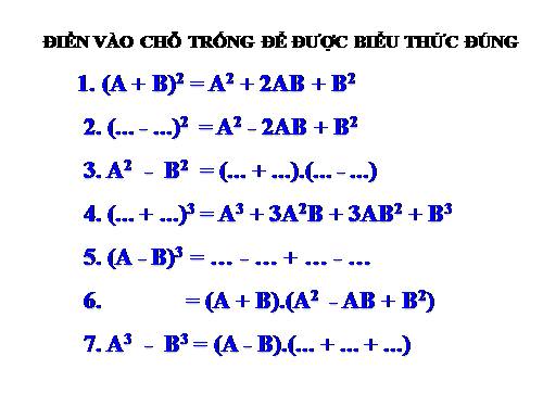 Chương I. §7. Phân tích đa thức thành nhân tử bằng phương pháp dùng hằng đẳng thức