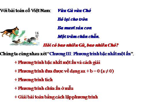 Chương III. §1. Mở đầu về phương trình