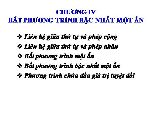 Ôn tập Chương IV. Bất phương trình bậc nhất một ẩn