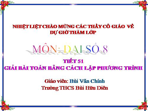 Chương III. §6. Giải bài toán bằng cách lập phương trình