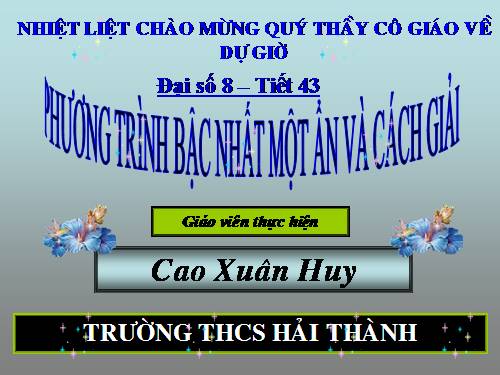 Ôn tập Chương III. Phương trình bậc nhất một ẩn