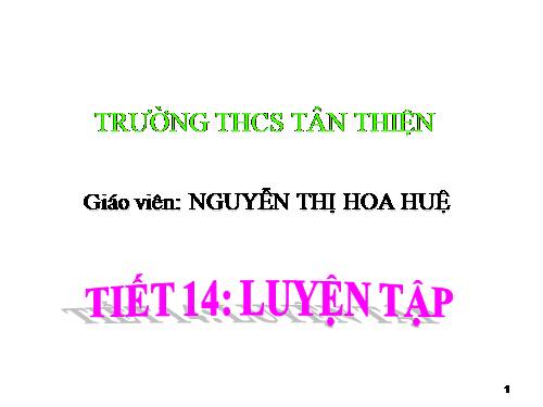 Các bài Luyện tập