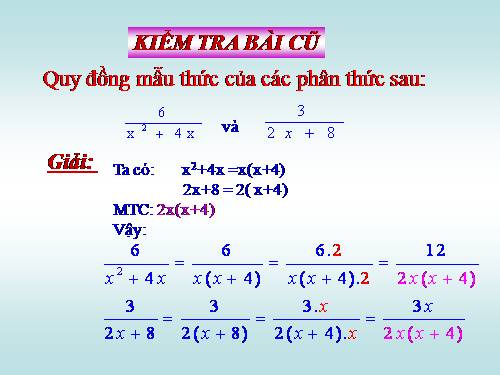 Chương II. §5. Phép cộng các phân thức đại số