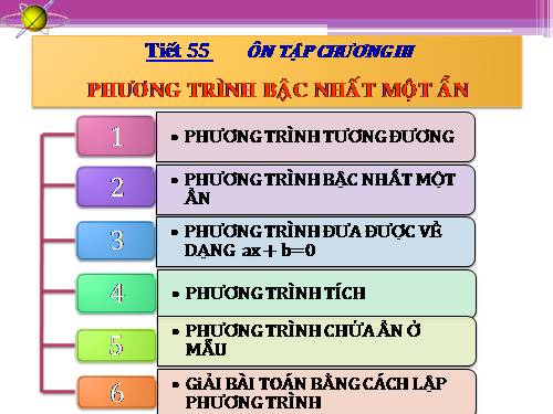 Ôn tập Chương III. Phương trình bậc nhất một ẩn