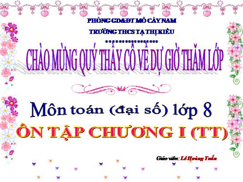 Ôn tập Chương I. Phép nhân và phép chia các đa thức