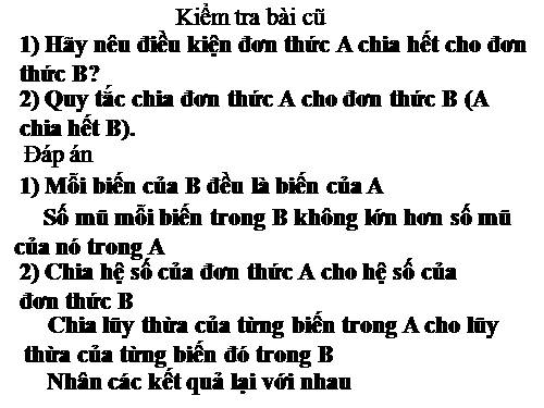 Chương I. §11. Chia đa thức cho đơn thức