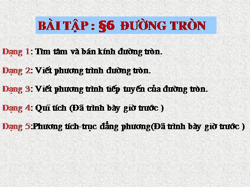 Các bài Luyện tập