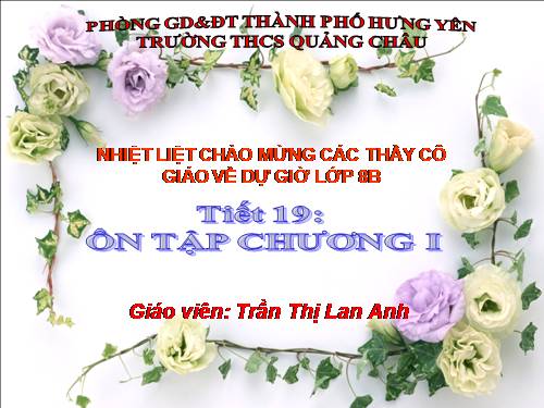 Ôn tập Chương I. Phép nhân và phép chia các đa thức