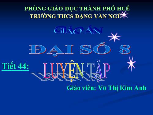 Chương III. §3. Phương trình đưa được về dạng ax + b = 0