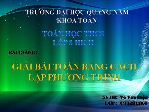 Chương III. §6. Giải bài toán bằng cách lập phương trình