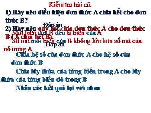 Chương I. §11. Chia đa thức cho đơn thức