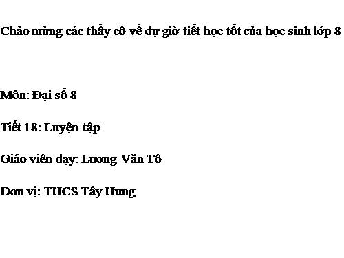 Các bài Luyện tập
