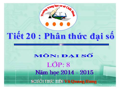 Chương II. §1. Phân thức đại số