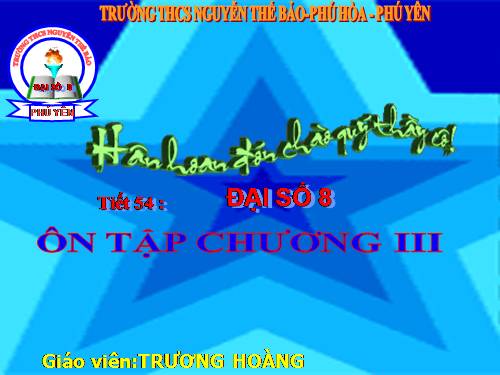 Ôn tập Chương III. Phương trình bậc nhất một ẩn