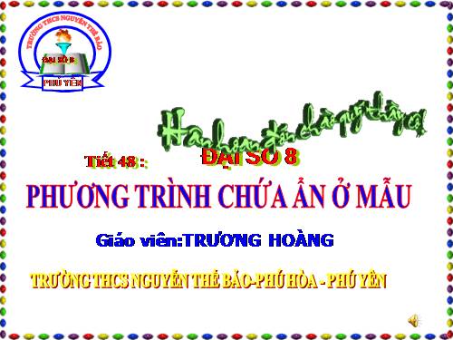 Chương III. §5. Phương trình chứa ẩn ở mẫu