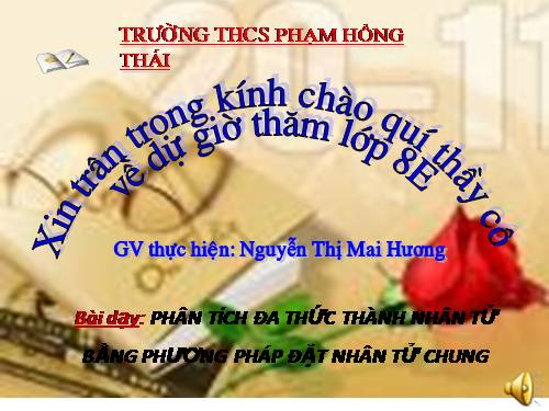 Chương I. §6. Phân tích đa thức thành nhân tử bằng phương pháp đặt nhân tử chung