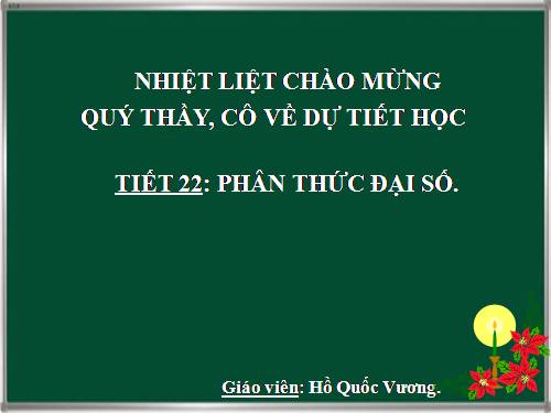 Chương II. §1. Phân thức đại số