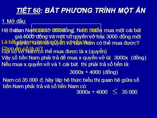 Chương IV. §3. Bất phương trình một ẩn