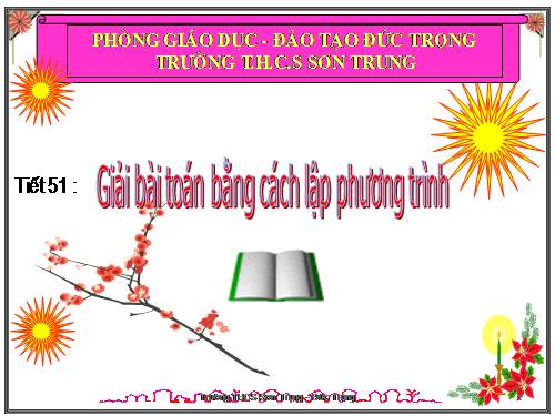 Chương III. §6. Giải bài toán bằng cách lập phương trình