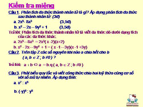 Chương I. §10. Chia đơn thức cho đơn thức