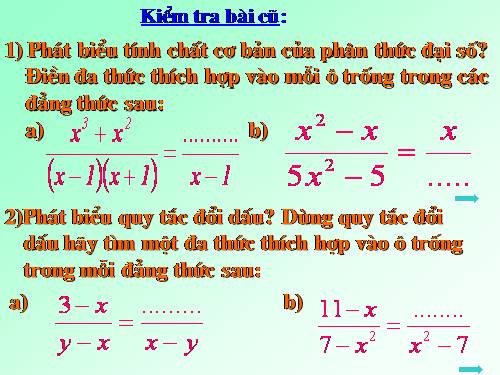 Chương II. §3. Rút gọn phân thức