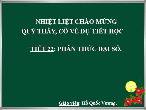 Chương II. §1. Phân thức đại số