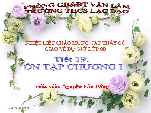 Ôn tập Chương I. Phép nhân và phép chia các đa thức