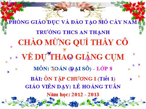 Ôn tập Chương I. Phép nhân và phép chia các đa thức