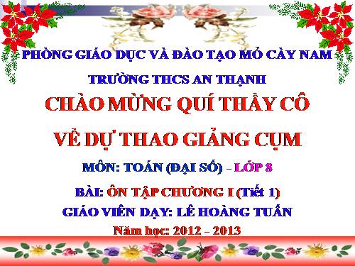 Ôn tập Chương I. Phép nhân và phép chia các đa thức