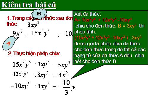 Chương I. §11. Chia đa thức cho đơn thức