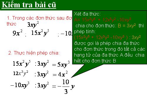 Chương I. §11. Chia đa thức cho đơn thức