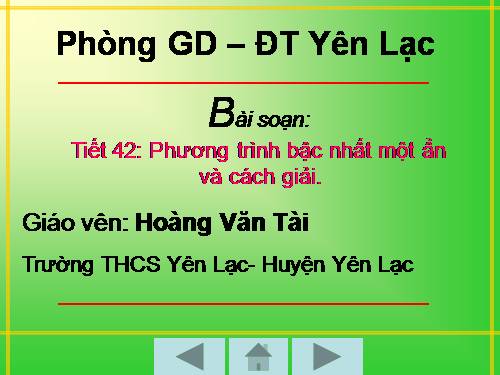 Chương III. §2. Phương trình bậc nhất một ẩn và cách giải