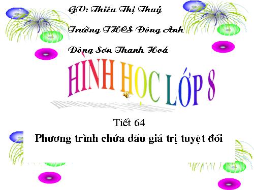 Chương IV. §5. Phương trình chứa dấu giá trị tuyệt đối