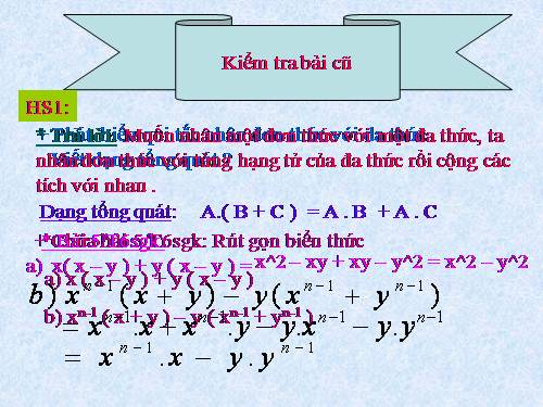 Chương I. §2. Nhân đa thức với đa thức