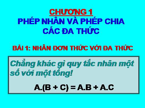 Chương I. §1. Nhân đơn thức với đa thức