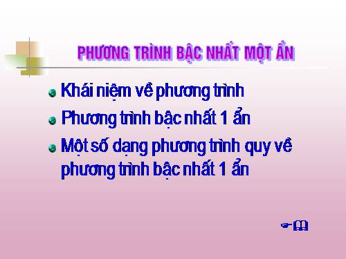 Chương III. §2. Phương trình bậc nhất một ẩn và cách giải