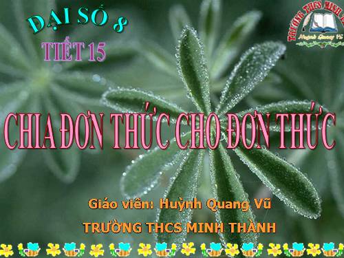 Chương I. §10. Chia đơn thức cho đơn thức